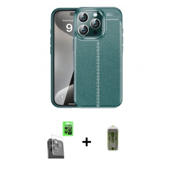 MARSİLYAN™- iPhone 16 Pro Kılıf Doruk Klasik Özel Seri - Siyah Joko Magic 5D Hayalet Cam + Raze Metal Kamera Lens - SH