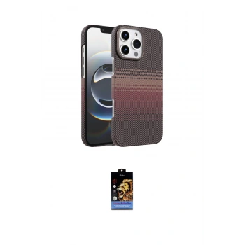 MARSİLYAN™- iPhone 16 Pro Kılıf Doruk Serisi - Siyah Buffer Hayalet Cam Ekran Koruyucu