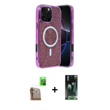 MARSİLYAN™- iPhone 16 Pro Kılıf Eksen Çizgi - Siyah 360 Mat Full Body Arka Koruyucu + Raze Metal Kamera Lens - CLTM