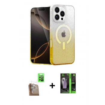 MARSİLYAN™- iPhone 16 Pro Kılıf Eksen Minimal Özel Seri - Şeffaf 360 Full Body Arka Koruyucu + Raze Metal Kamera Lens - CLTM