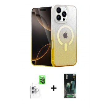 MARSİLYAN™- iPhone 16 Pro Kılıf Eksen Minimal Özel Seri - Siyah 360 Mat Full Body Arka Koruyucu + Raze Metal Kamera Lens - BZ