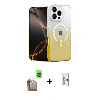 MARSİLYAN™- iPhone 16 Pro Kılıf Eksen Minimal Özel Seri - Siyah Bilvis 0.18mm Plus Cam Ekran Koruyucu + Raze Metal Kamera Lens - CLTM