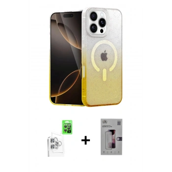 MARSİLYAN™- iPhone 16 Pro Kılıf Eksen Minimal Özel Seri - Siyah Bilvis 3D Mat Cam Ekran Koruyucu + Raze Metal Kamera Lens - BZ