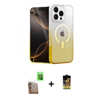 MARSİLYAN™- iPhone 16 Pro Kılıf Eksen Minimal Özel Seri - Siyah Buffer Cam Ekran Koruyucu + Raze Metal Kamera Lens - CLTM