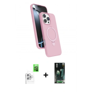 MARSİLYAN™- iPhone 16 Pro Kılıf İz Işık Koleksiyonu - Siyah 360 Mat Full Body Arka Koruyucu + Raze Metal Kamera Lens - BZ