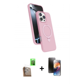 MARSİLYAN™- iPhone 16 Pro Kılıf İz Işık Koleksiyonu - Siyah 3D Antistatik Mat Seramik Nano Ekran Koruyucu + Raze Metal Kamera Lens - CLTM