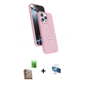 MARSİLYAN™- iPhone 16 Pro Kılıf İz Işık Koleksiyonu - Siyah 3D Antistatik Seramik Nano Ekran Koruyucu + Raze Metal Kamera Lens - CLTM