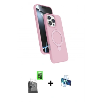 MARSİLYAN™- iPhone 16 Pro Kılıf İz Işık Koleksiyonu - Siyah 3D Antistatik Seramik Nano Ekran Koruyucu + Raze Metal Kamera Lens - SH