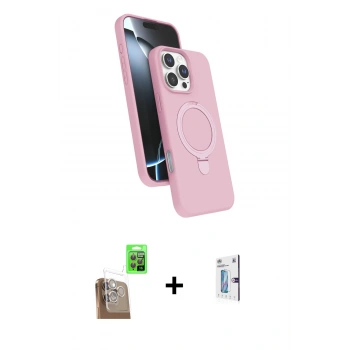 MARSİLYAN™- iPhone 16 Pro Kılıf İz Işık Koleksiyonu - Siyah Bilvis 0.18mm Plus Cam Ekran Koruyucu + Raze Metal Kamera Lens - CLTM
