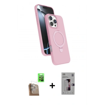 MARSİLYAN™- iPhone 16 Pro Kılıf İz Işık Koleksiyonu - Siyah Bilvis 3D Mat Cam Ekran Koruyucu + Raze Metal Kamera Lens - CLTM