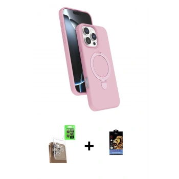MARSİLYAN™- iPhone 16 Pro Kılıf İz Işık Koleksiyonu - Siyah Buffer Hayalet Cam Ekran Koruyucu + Raze Metal Kamera Lens - CLTM