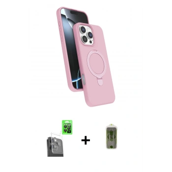 MARSİLYAN™- iPhone 16 Pro Kılıf İz Işık Koleksiyonu - Siyah Joko Magic 5D Hayalet Cam + Raze Metal Kamera Lens - SH