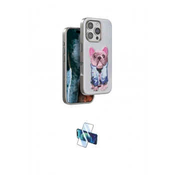 MARSİLYAN™- iPhone 16 Pro Kılıf İz Minimal Koleksiyonu - Siyah 3D Antistatik Seramik Nano Ekran Koruyucu