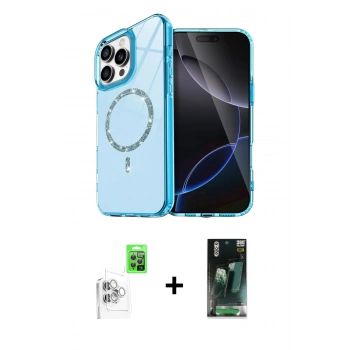 MARSİLYAN™- iPhone 16 Pro Kılıf Kıvılcım Form Prime - Siyah 360 Mat Full Body Arka Koruyucu + Raze Metal Kamera Lens - BZ