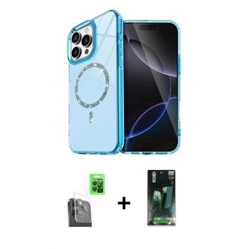 MARSİLYAN™- iPhone 16 Pro Kılıf Kıvılcım Form Prime - Siyah 360 Mat Full Body Arka Koruyucu + Raze Metal Kamera Lens - SH