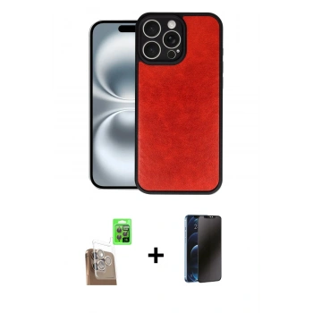 MARSİLYAN™- iPhone 16 Pro Kılıf Kıvılcım Işık Serisi - Siyah 3D Antistatik Hayalet Cam Ekran Koruyucu + Raze Metal Kamera Lens - CLTM