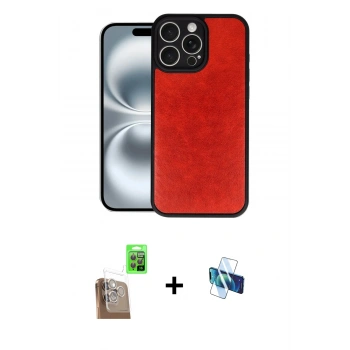 MARSİLYAN™- iPhone 16 Pro Kılıf Kıvılcım Işık Serisi - Siyah 3D Antistatik Seramik Nano Ekran Koruyucu + Raze Metal Kamera Lens - CLTM