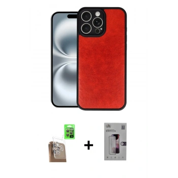 MARSİLYAN™- iPhone 16 Pro Kılıf Kıvılcım Işık Serisi - Siyah Bilvis 3D Mat Cam Ekran Koruyucu + Raze Metal Kamera Lens - CLTM