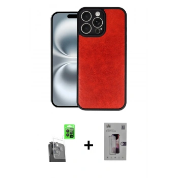 MARSİLYAN™- iPhone 16 Pro Kılıf Kıvılcım Işık Serisi - Siyah Bilvis 3D Mat Cam Ekran Koruyucu + Raze Metal Kamera Lens - SH
