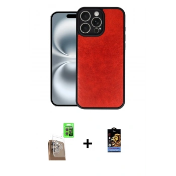 MARSİLYAN™- iPhone 16 Pro Kılıf Kıvılcım Işık Serisi - Siyah Buffer Hayalet Cam Ekran Koruyucu + Raze Metal Kamera Lens - CLTM