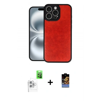 MARSİLYAN™- iPhone 16 Pro Kılıf Kıvılcım Işık Serisi - Siyah Buffer Hayalet Cam Ekran Koruyucu + Raze Metal Kamera Lens - BZ
