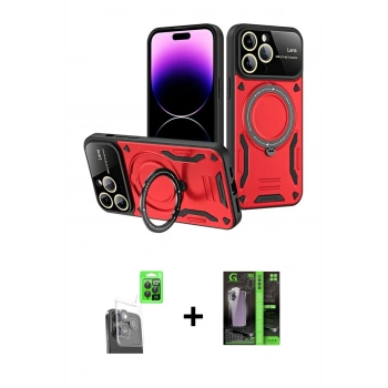 MARSİLYAN™- iPhone 16 Pro Kılıf Kıvılcım Modern Serisi - Şeffaf 360 Full Body Arka Koruyucu + Raze Metal Kamera Lens - SH