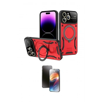 MARSİLYAN™- iPhone 16 Pro Kılıf Kıvılcım Modern Serisi - Siyah 3D Antistatik Mat Seramik Nano Ekran Koruyucu