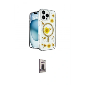 MARSİLYAN™- iPhone 16 Pro Kılıf Kozmos Doku - Siyah Bilvis Hayalet Cam Ekran Koruyucu