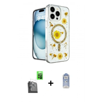 MARSİLYAN™- iPhone 16 Pro Kılıf Kozmos Doku - Siyah Joko Magic 5D Cam + Raze Metal Kamera Lens - SH
