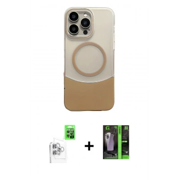 MARSİLYAN™- iPhone 16 Pro Kılıf Kozmos Form Özel Seri - Şeffaf 360 Full Body Arka Koruyucu + Raze Metal Kamera Lens - BZ