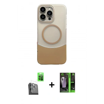 MARSİLYAN™- iPhone 16 Pro Kılıf Kozmos Form Özel Seri - Şeffaf 360 Full Body Arka Koruyucu + Raze Metal Kamera Lens - SH