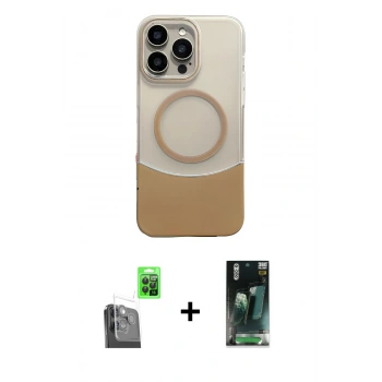 MARSİLYAN™- iPhone 16 Pro Kılıf Kozmos Form Özel Seri - Siyah 360 Mat Full Body Arka Koruyucu + Raze Metal Kamera Lens - SH