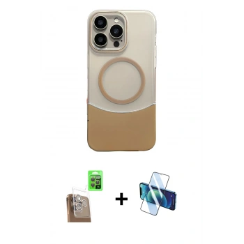 MARSİLYAN™- iPhone 16 Pro Kılıf Kozmos Form Özel Seri - Siyah 3D Antistatik Cam Ekran Koruyucu + Raze Metal Kamera Lens - CLTM