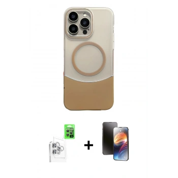 MARSİLYAN™- iPhone 16 Pro Kılıf Kozmos Form Özel Seri - Siyah 3D Antistatik Mat Seramik Nano Ekran Koruyucu + Raze Metal Kamera Lens - BZ