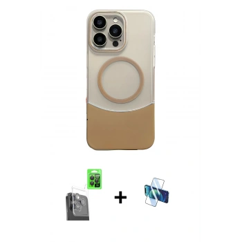 MARSİLYAN™- iPhone 16 Pro Kılıf Kozmos Form Özel Seri - Siyah 3D Antistatik Seramik Nano Ekran Koruyucu + Raze Metal Kamera Lens - SH
