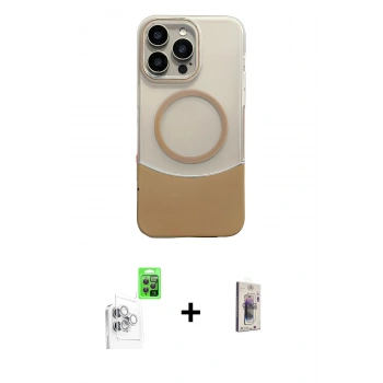 MARSİLYAN™- iPhone 16 Pro Kılıf Kozmos Form Özel Seri - Siyah Bilvis 3D Cam Ekran Koruyucu + Raze Metal Kamera Lens - BZ
