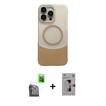 MARSİLYAN™- iPhone 16 Pro Kılıf Kozmos Form Özel Seri - Siyah Bilvis 3D Mat Cam Ekran Koruyucu + Raze Metal Kamera Lens - SH