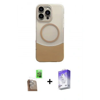 MARSİLYAN™- iPhone 16 Pro Kılıf Kozmos Form Özel Seri - Siyah Bilvis 5in1 3D Magic Cam Ekran Koruyucu + Raze Metal Kamera Lens - CLTM