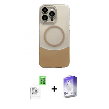 MARSİLYAN™- iPhone 16 Pro Kılıf Kozmos Form Özel Seri - Siyah Bilvis 5in1 3D Magic Cam Ekran Koruyucu + Raze Metal Kamera Lens - BZ