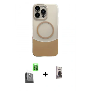 MARSİLYAN™- iPhone 16 Pro Kılıf Kozmos Form Özel Seri - Siyah Bilvis Hayalet Cam Ekran Koruyucu + Raze Metal Kamera Lens - SH