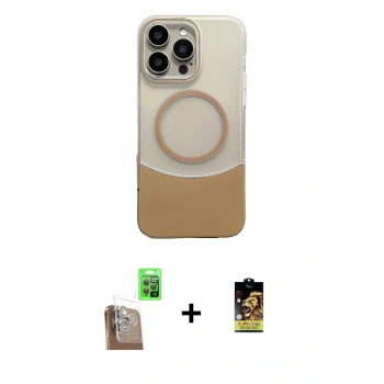 MARSİLYAN™- iPhone 16 Pro Kılıf Kozmos Form Özel Seri - Siyah Buffer Cam Ekran Koruyucu + Raze Metal Kamera Lens - CLTM