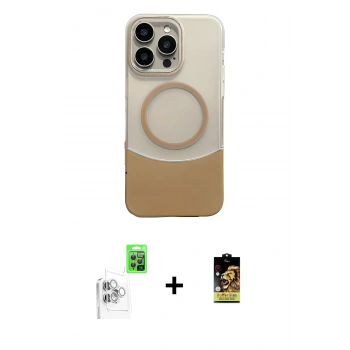 MARSİLYAN™- iPhone 16 Pro Kılıf Kozmos Form Özel Seri - Siyah Buffer Cam Ekran Koruyucu + Raze Metal Kamera Lens - BZ