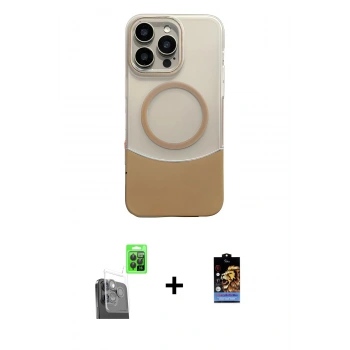 MARSİLYAN™- iPhone 16 Pro Kılıf Kozmos Form Özel Seri - Siyah Buffer Hayalet Cam Ekran Koruyucu + Raze Metal Kamera Lens - SH