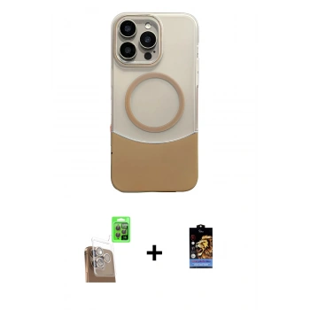 MARSİLYAN™- iPhone 16 Pro Kılıf Kozmos Form Özel Seri - Siyah Buffer Hayalet Cam Ekran Koruyucu + Raze Metal Kamera Lens - CLTM