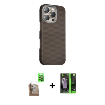 MARSİLYAN™- iPhone 16 Pro Kılıf Kozmos Klasik Prime - Şeffaf 360 Full Body Arka Koruyucu + Raze Metal Kamera Lens - CLTM