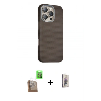 MARSİLYAN™- iPhone 16 Pro Kılıf Kozmos Klasik Prime - Siyah Bilvis 3D Cam Ekran Koruyucu + Raze Metal Kamera Lens - CLTM
