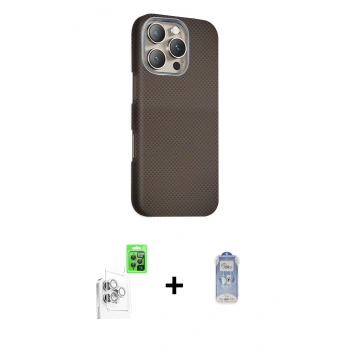 MARSİLYAN™- iPhone 16 Pro Kılıf Kozmos Klasik Prime - Siyah Joko Magic 5D Cam + Raze Metal Kamera Lens - BZ