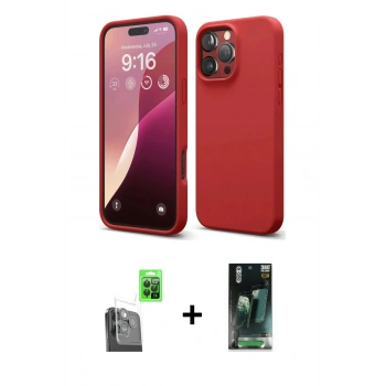 MARSİLYAN™- iPhone 16 Pro Kılıf Kozmos Yansıma Özel Seri - Siyah 360 Mat Full Body Arka Koruyucu + Raze Metal Kamera Lens - SH