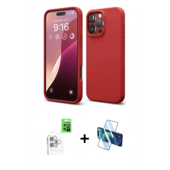 MARSİLYAN™- iPhone 16 Pro Kılıf Kozmos Yansıma Özel Seri - Siyah 3D Antistatik Cam Ekran Koruyucu + Raze Metal Kamera Lens - BZ