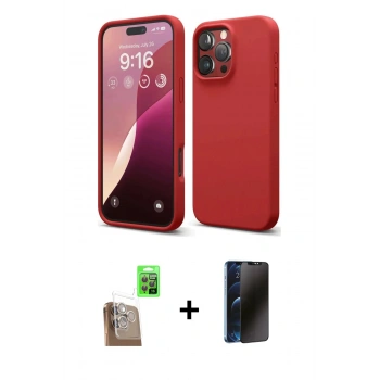 MARSİLYAN™- iPhone 16 Pro Kılıf Kozmos Yansıma Özel Seri - Siyah 3D Antistatik Hayalet Cam Ekran Koruyucu + Raze Metal Kamera Lens - CLTM